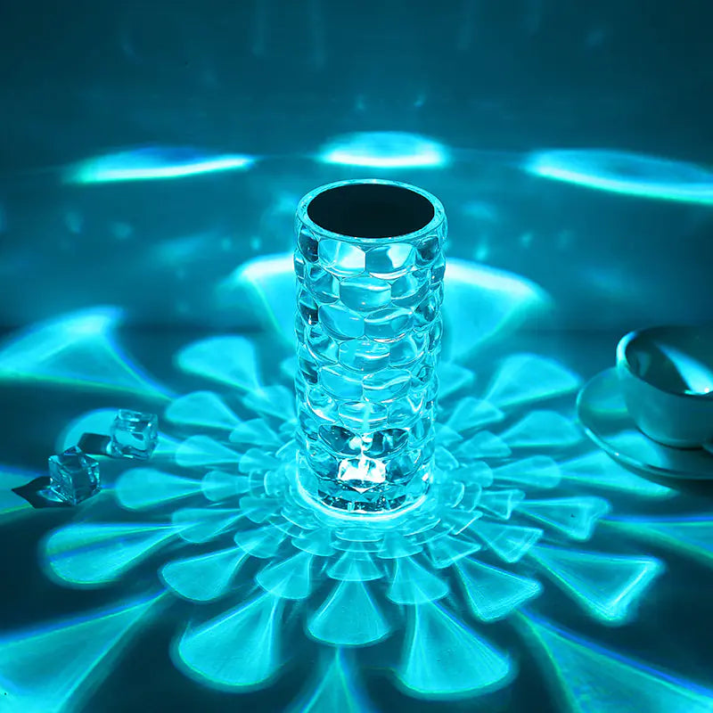 Modern Minimalist Touch Table Lamp with Crystal Rose