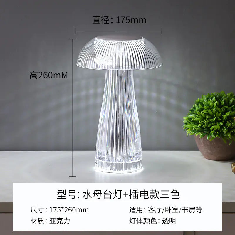 Modern Minimalist Touch Table Lamp with Crystal Rose