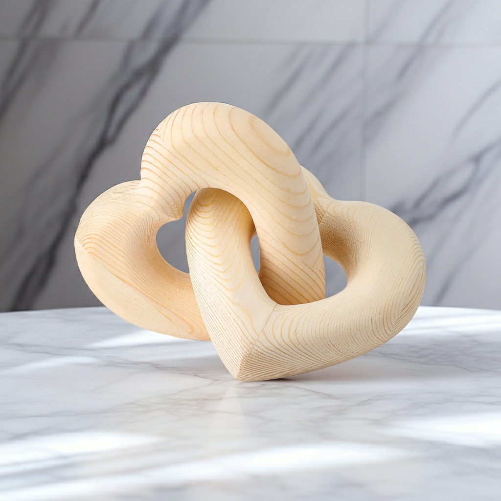 ColWooden Heart Decor Boho Linked Hearts Decor Couple Gifts