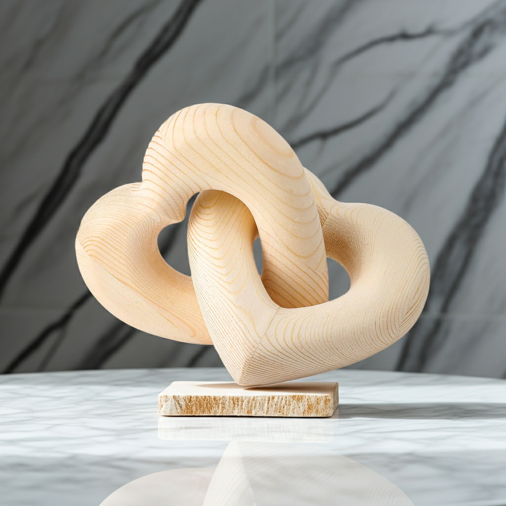 ColWooden Heart Decor Boho Linked Hearts Decor Couple Gifts